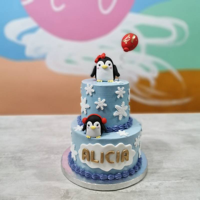 Nanatang Baking Studio Penguin Theme 2 Tiers Cake