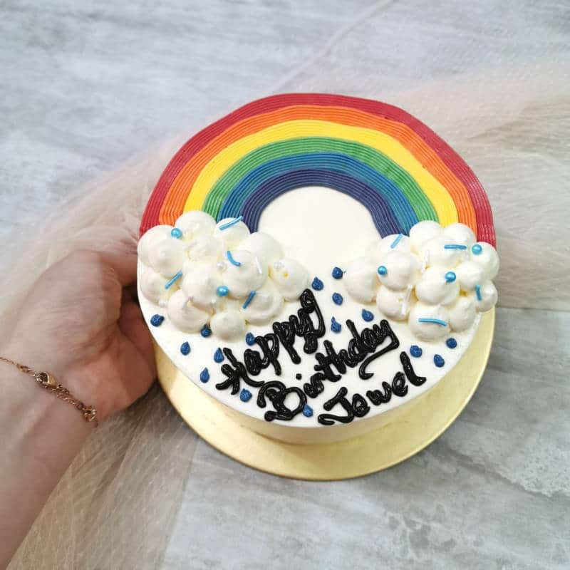 Korean-style Rainbow wording cake(2)