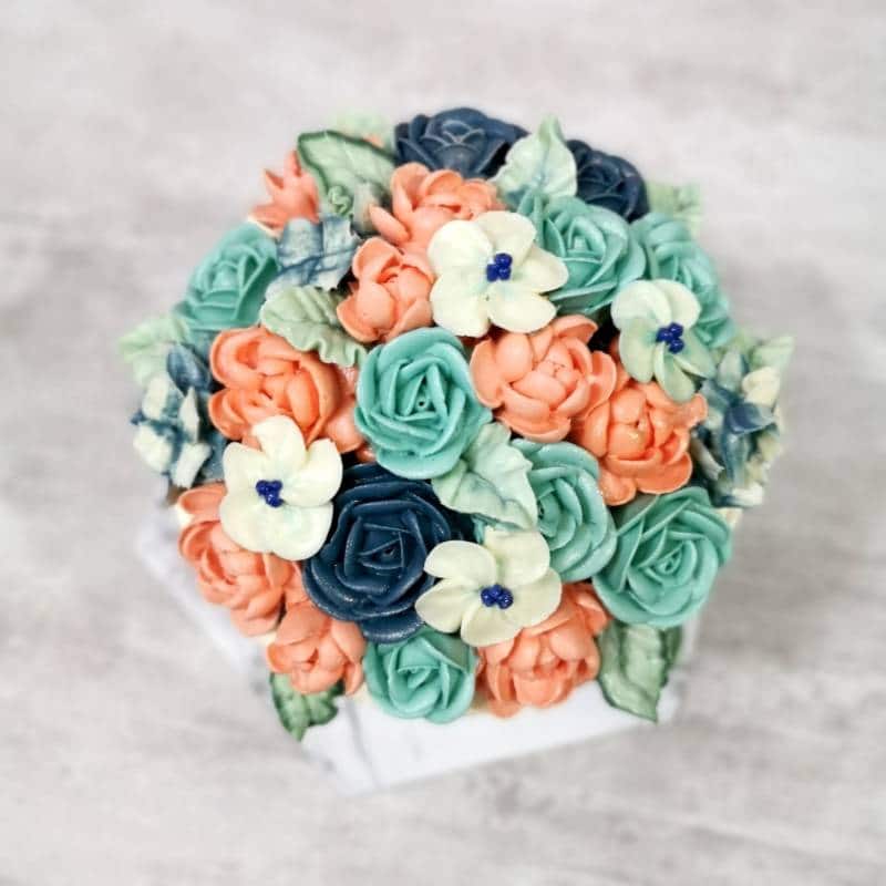 modernized blossom floral cake