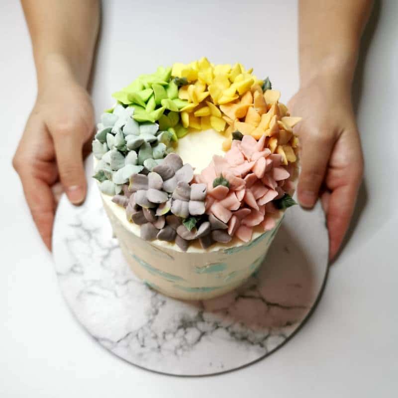 over the rainbow hydrangea cake(1)