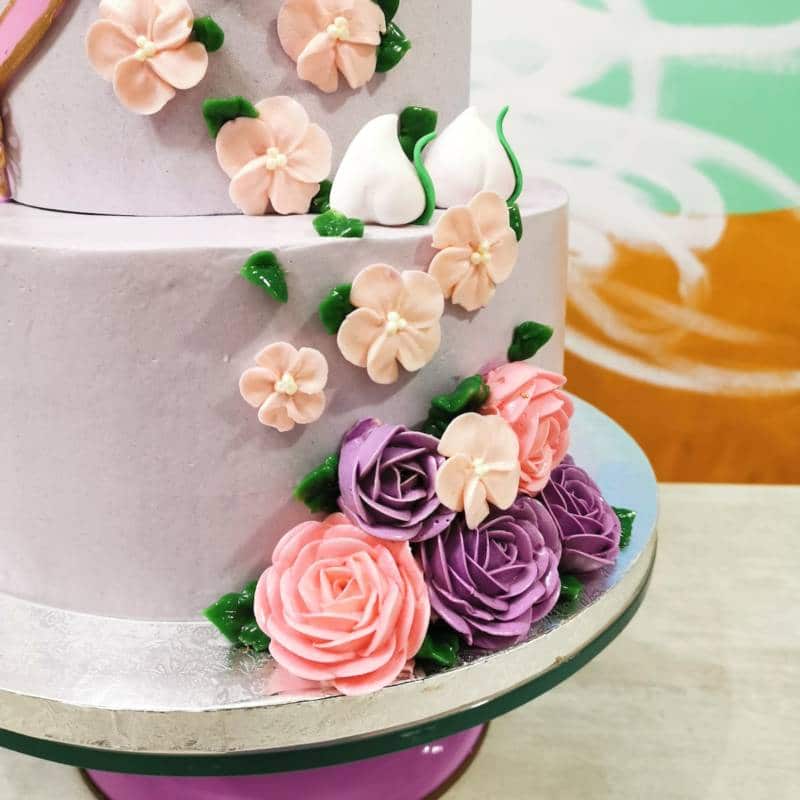 shou qipao floral cake(1)