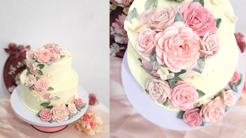 2-Tiers Elegant-Style Floral Cake Masterclass